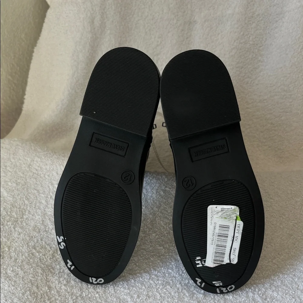Steve Madden Black Kids Boots with Silver Trim